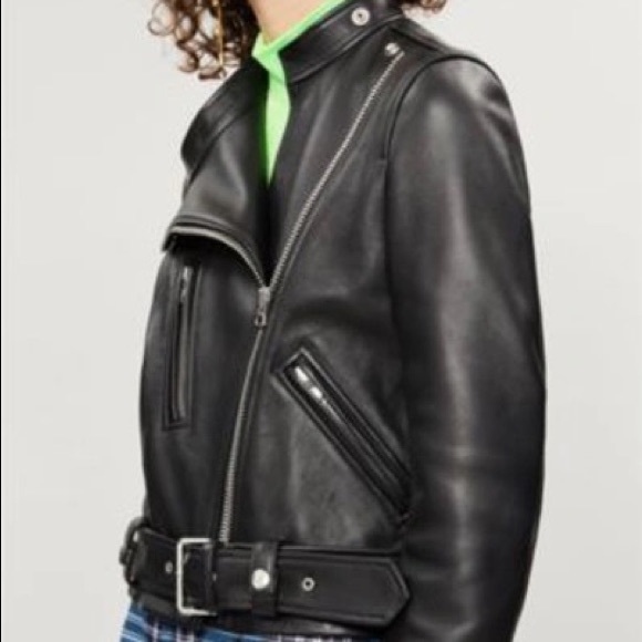 ACNE STUDIOS Lewis Asymmetric Leather Jacket In Black - Picture 5 of 14